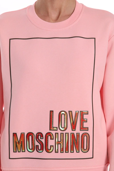 Shop Love Moschino Graphic Cotton Tee Dress In Women's Pink