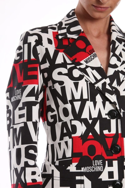 Shop Love Moschino Chic Monochrome  Jacket With Pops Of Women's Red In White