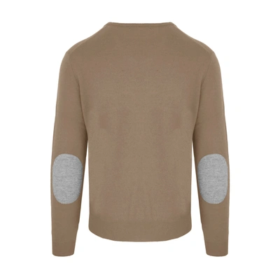 Shop Malo Italian Wool-cashmere Blend Roundneck Men's Sweater In Beige