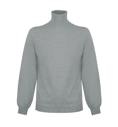 Shop Malo Elevated Cashmere High Neck Men's Sweater In Gray