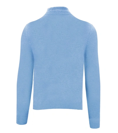 Shop Malo Elegant Ice Blue Cashmere High Collar Men's Sweater In Light Blue