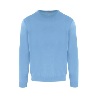 Shop Malo Ice Blue Cashmere Roundneck Men's Sweater In Light Blue