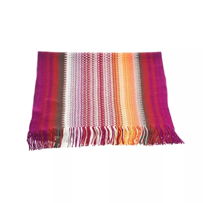 Shop Missoni Geometric Pattern Fringed Scarf In Vibrant Men's Hues In Multicolor