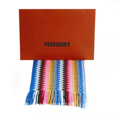Shop Missoni Geometric Patterned Fringe Scarf In Vibrant Women's Hues In Multicolor