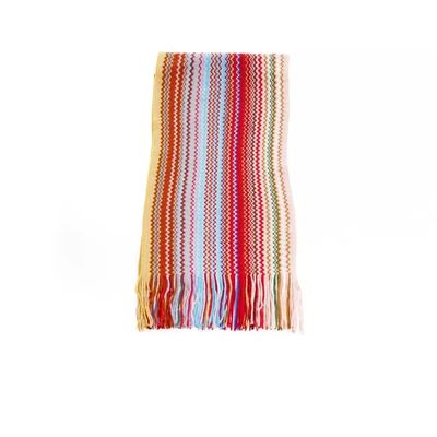Shop Missoni Geometric Pattern Fringed Scarf In Bright Women's Hues In Multicolor