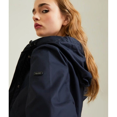 Shop Refrigiwear Chic Blue Polyester Jacket With Zip And Button Women's Detail