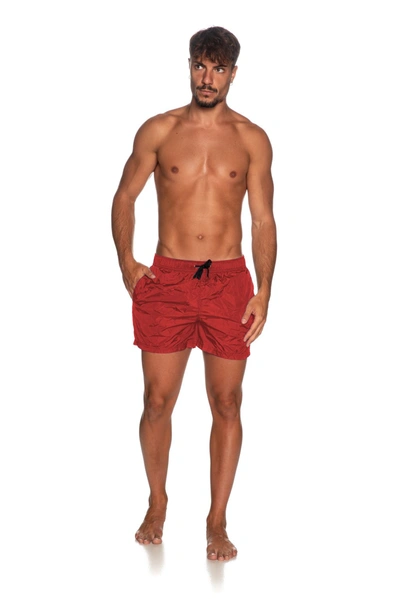 Shop Refrigiwear Elegant Pink Nylon Men's Swim Men's Shorts In Red