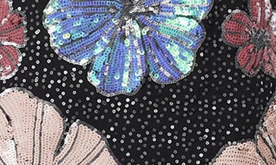 Shop Elliatt Lou Floral Sequin Minidress In Black Multi