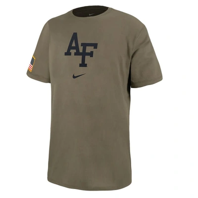Shop Nike Olive Air Force Falcons Military Pack T-shirt