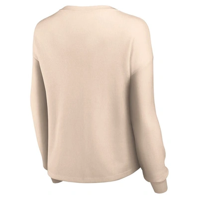 Fanatics Branded Cream St. Louis Cardinals Go For It Waffle Knit Long Sleeve Notch Neck T-shirt In Cream