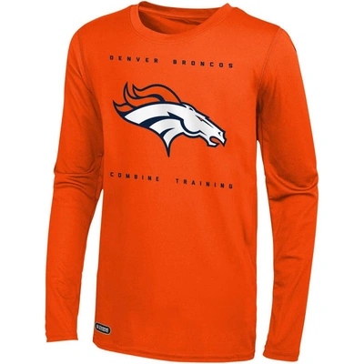 Shop Outerstuff Orange Denver Broncos Side Drill Long Sleeve T-shirt