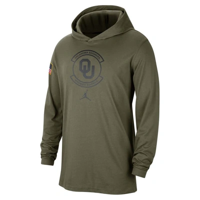 Shop Jordan Brand Olive Oklahoma Sooners Military Pack Long Sleeve Hoodie T-shirt