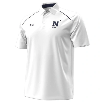Shop Under Armour White Navy Midshipmen 2023 Aer Lingus College Football Classic Polo