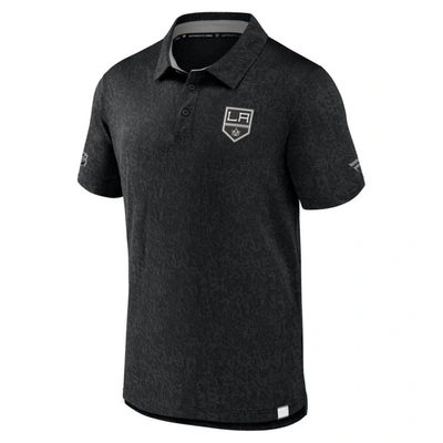 Shop Fanatics Branded  Black Los Angeles Kings Authentic Pro Jacquard Polo