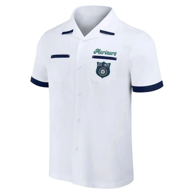 Shop Darius Rucker Collection By Fanatics White Seattle Mariners Bowling Button-up Shirt