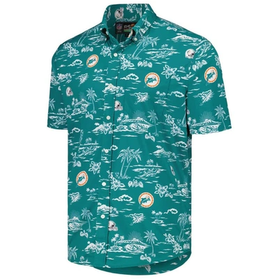Shop Reyn Spooner Aqua Miami Dolphins Throwback Kekai Print Button-up Shirt