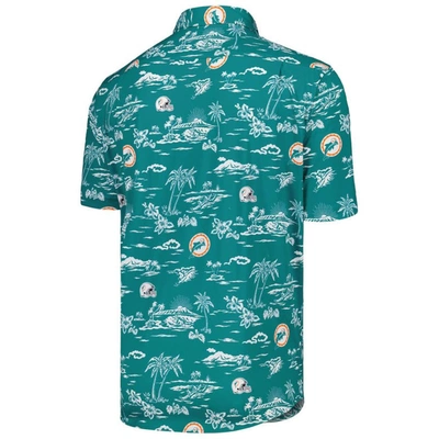 Shop Reyn Spooner Aqua Miami Dolphins Throwback Kekai Print Button-up Shirt