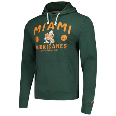 Shop League Collegiate Wear Green Miami Hurricanes Bendy Arch Essential Pullover Hoodie