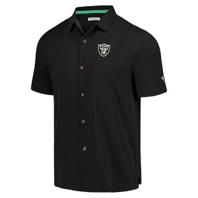 Shop Tommy Bahama Black Las Vegas Raiders Tidal Kickoff Camp Button-up Shirt