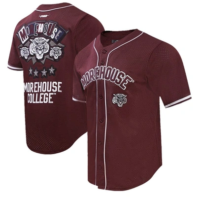 Shop Pro Standard Maroon Morehouse Maroon Tigers Homecoming Mesh Button-down Shirt