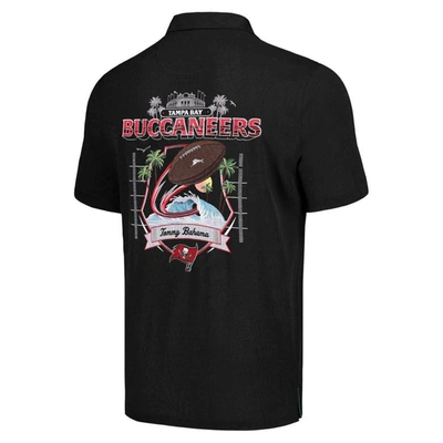 Tommy Bahama Black Tampa Bay Buccaneers Tidal Kickoff Camp Button-up Shirt In Black