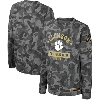 Shop Colosseum Youth  Camo Clemson Tigers Oht Military Appreciation Dark Star Long Sleeve T-shirt