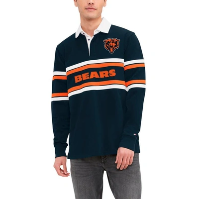 Shop Tommy Hilfiger Navy Chicago Bears Cory Varsity Rugby Long Sleeve T-shirt
