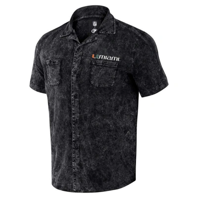 Shop Darius Rucker Collection By Fanatics Black Miami Hurricanes Team Color Button-up Shirt