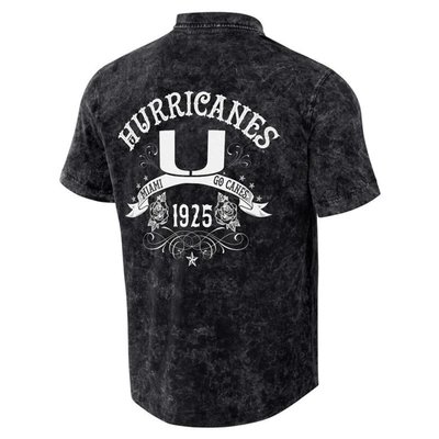 Shop Darius Rucker Collection By Fanatics Black Miami Hurricanes Team Color Button-up Shirt