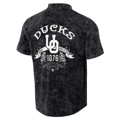 Shop Darius Rucker Collection By Fanatics Black Oregon Ducks Team Color Button-up Shirt