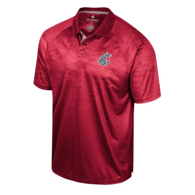 Colosseum Men's  Crimson Washington State Cougars Honeycomb Raglan Polo Shirt In Crimson