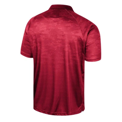 Colosseum Men's  Crimson Washington State Cougars Honeycomb Raglan Polo Shirt In Crimson