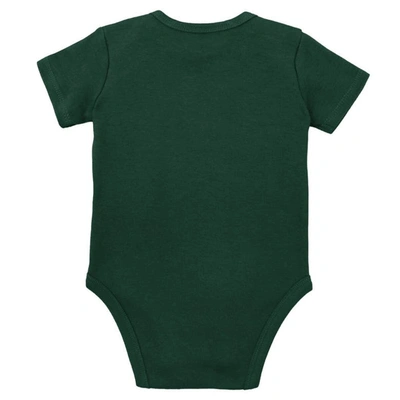Shop Mitchell & Ness Infant  Green/heather Gray Michigan State Spartans 3-pack Bodysuit, Bib And Bootie Se