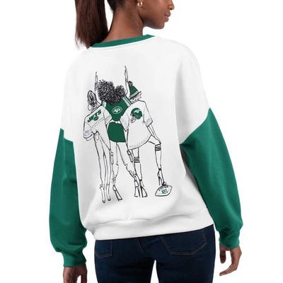 Shop G-iii 4her By Carl Banks White New York Jets A-game Pullover Sweatshirt