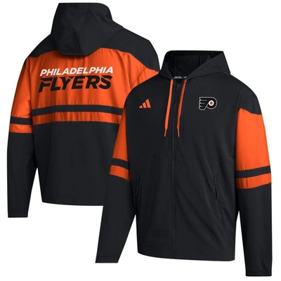 Shop Adidas Originals Adidas  Black Philadelphia Flyers Full-zip Hoodie