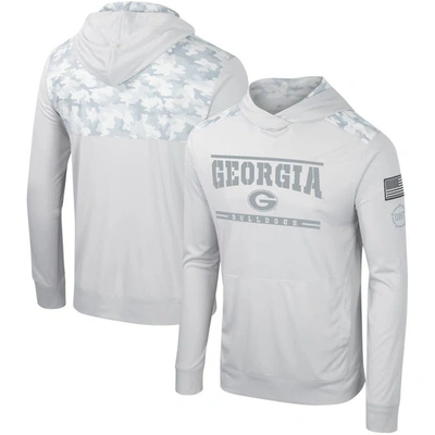 Shop Colosseum Gray Georgia Bulldogs Oht Military Appreciation Long Sleeve Hoodie T-shirt
