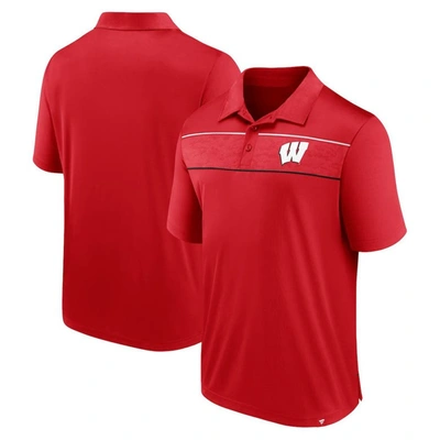 Shop Fanatics Branded  Red Wisconsin Badgers Defender Polo