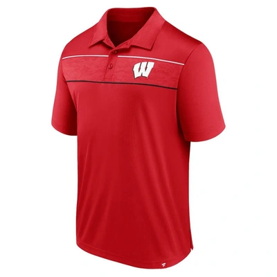 Shop Fanatics Branded  Red Wisconsin Badgers Defender Polo