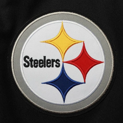 Shop Jh Design Black Pittsburgh Steelers Plus Size Poly Twill Full-snap Jacket
