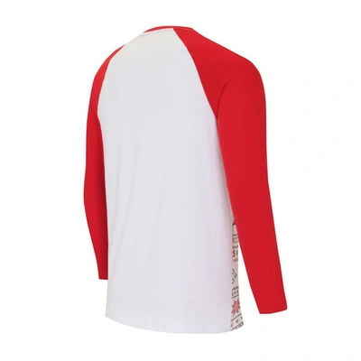 Shop Concepts Sport White/red Kansas City Chiefs Tinsel Raglan Long Sleeve T-shirt & Pants Sleep Set