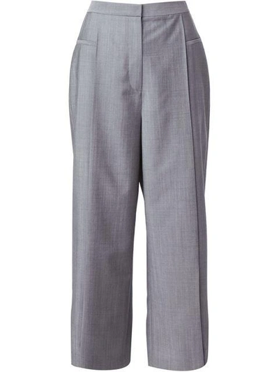 Shop Alexander Wang Wide Leg Cropped Trousers - Grey