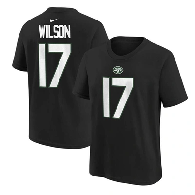 Shop Nike Preschool  Garrett Wilson Black New York Jets Player Name & Number T-shirt