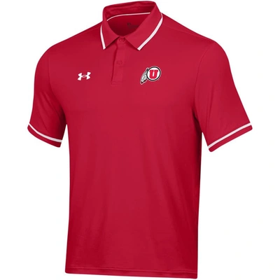 Shop Under Armour Red Utah Utes T2 Tipped Performance Polo
