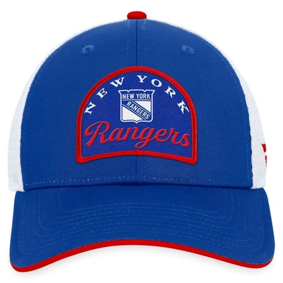 Shop Fanatics Branded Blue/white New York Rangers Fundamental Adjustable Hat