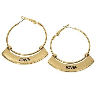 Shop Shelby & Grace Iowa Hawkeyes Weller Gold Hoop Earrings