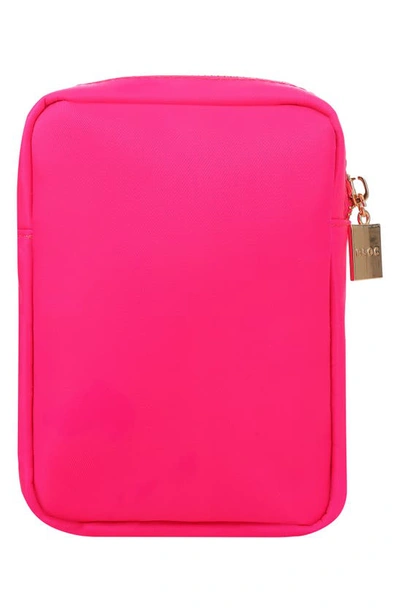 Bloc Bags Mini Lightening Bolt Cosmetics Bag In Hot Pink