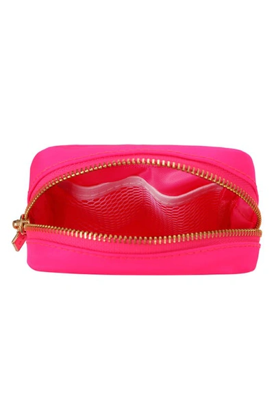 Shop Bloc Bags Mini Lightening Bolt Cosmetics Bag In Hot Pink