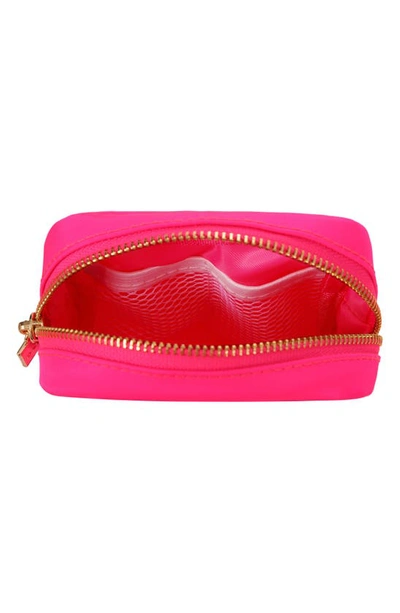 Bloc Bags Mini Lightening Bolt Cosmetics Bag In Hot Pink