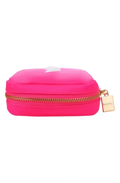 Bloc Bags Mini Lightening Bolt Cosmetics Bag In Hot Pink