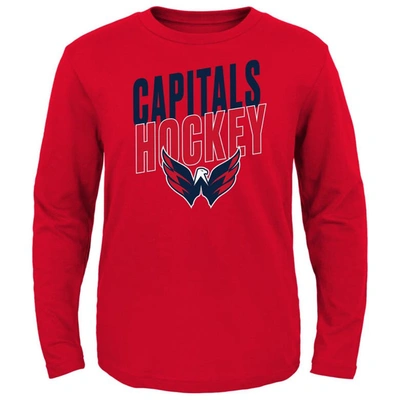 Shop Outerstuff Youth Red Washington Capitals Showtime Long Sleeve T-shirt